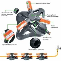 BEARSU Arroseur De Jardin, Système D'Irrigation D’arrosage Automatique Jardin, Grande Surface Couvrant Arroseur Rotatif à 360 ° Pour Pelouse, Jardin -Arrosage automatique Soldes 25990896 3