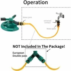 BEARSU Arroseur Automatique à 3 Bras Rotatif à 360 Degrés Pour Arroser Votre Pelouse, Vos Plantes, Vos Légumes, Etc. 5.9*5.9*3.5 Inches Vert/noir -Arrosage automatique Soldes 25990900 5