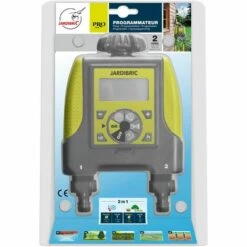 JARDIBRIC Programmateur D'arrosage 2 Voies Affichage Digital (2x1.5 AA) Vert Anis / Gris -Arrosage automatique Soldes 26594309 3