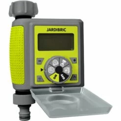 JARDIBRIC Programmateur D'arrosage 1 Voie Affichage Digital (2x1.5 AA) Vert Anis / Gris