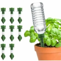 PERLE RARE 8 Pack Spike Arrosage Automatique Des Plantes, Pots D'arrosage En Céramique, Arroseur Automatique De Plantes De Vacances Goutte à Goutte, Système D'arrosage D'irrigation