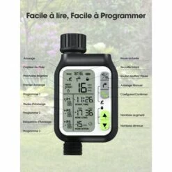 BRIDAY Programmateur D'Arrosage, Minuterie D'Arrosage Numérique Avec Fonction De Capteur De Pluie,3 Programmes D'eau Séparés Pour Jardin, Pelouse, Irrigation Goutte à Goutte -Arrosage automatique Soldes 31054942 5