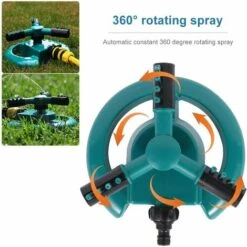 BEARSU Arroseur De Jardin Automatique Arroseur Rotatif 360° à 3 Bras Arrosage Irrigation De Pelouse Extérieur Pulvérisateur Économise D'eau Pour Gazon Pelouse Champs De Légumes Plantes 11 BEARSU Arroseur De Jardin Automatique Arroseur Rotatif 360° à 3 Bras Arrosage Irrigation De Pelouse Extérieur Pulvérisateur Économise D'eau Pour Gazon Pelouse Champs De Légumes Plantes -Arrosage automatique Soldes 31607615 5