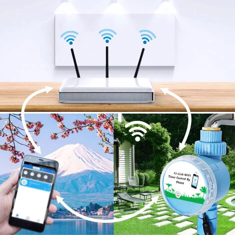 ASUPERMALL Controleur D'Arrosage Automatique Minuterie D'Arrosage D'Irrigation Minuterie App Telecommande Connexion Wifi Pour Jardin Pelouses Patio Agriculture, Bleu 5 ASUPERMALL Controleur D'Arrosage Automatique Minuterie D'Arrosage D'Irrigation Minuterie App Telecommande Connexion Wifi Pour Jardin Pelouses Patio Agriculture, Bleu – Image 3