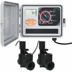 VidaXL Programmateur D'arrosage Du Jardin Avec 2 électrovannes - Multicolore