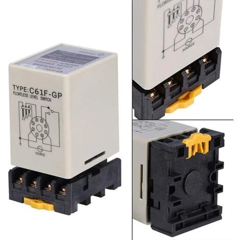 AIDUCHO Relais De Contrôle De Niveau D'Eau Commutateur De Niveau Liquide Sans Flotteur AC220V 50 / 60HZ Avec La Base C61F-GP 7 AIDUCHO Relais De Contrôle De Niveau D'Eau Commutateur De Niveau Liquide Sans Flotteur AC220V 50 / 60HZ Avec La Base C61F-GP – Image 5