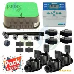 SUINGA Kit Irrigation Automatique 4 Zones Pour Irrigation Pour Controlateur électrique. Controlateur Hunter ELC401 + Electrovannes 100H