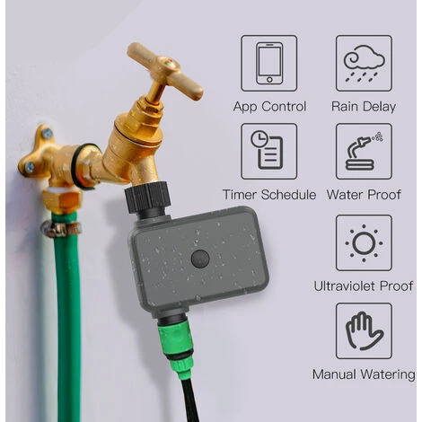 ASUPERMALL Minuterie D'eau Intelligente Tuya APP BT Retardateur De Pluie Minuterie D'irrigation Programmable, Vanne EU 6 ASUPERMALL Minuterie D'eau Intelligente Tuya APP BT Retardateur De Pluie Minuterie D'irrigation Programmable, Vanne EU – Image 4