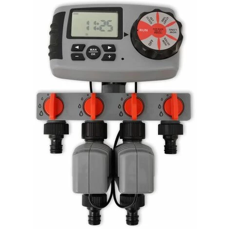 VidaXL Minuterie Automatique D'irrigation Avec 4 Stations 3 V - Noir 4 VidaXL Minuterie Automatique D'irrigation Avec 4 Stations 3 V - Noir – Image 2