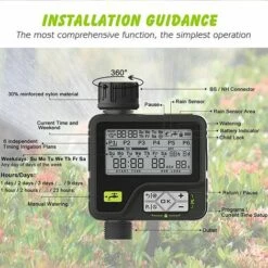 TANABATA Programmateur Arrosage Automatique Minuteur Arrosage Pour Jardin Contrôle Manuel Capteur De Pluie Etanche Et 3 Programmes D'irrigation Séparés 11 TANABATA Programmateur Arrosage Automatique Minuteur Arrosage Pour Jardin Contrôle Manuel Capteur De Pluie Etanche Et 3 Programmes D'irrigation Séparés -Arrosage automatique Soldes 41389453 5