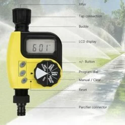 ELLE Programme D'arrosage, Contrôleur D'arrosage Extérieur, Arroseur Automatique, Minuterie De Tuyau électronique, Serre Jardin Potager Plante Pelouse Paysage Multi-programme (jaune) -Arrosage automatique Soldes 48334950 3