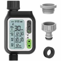 SUPERSELLER Programmateur Et Minuterie D'arrosage Automatique Régulateur D'irrigation électronique Minuterie D'irrigation Automatique Avec Grand écran LCD Contrôleur D'arrosage étanche 3 Programmes De Synchronisation Séparés Protection Contre L'électricité Faible Cap