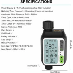 SUPERSELLER Programmateur Et Minuterie D'arrosage Automatique Régulateur D'irrigation électronique Minuterie D'irrigation Automatique Avec Grand écran LCD Contrôleur D'arrosage étanche 3 Programmes De Synchronisation Séparés Protection Contre L'électricité Faible Cap -Arrosage automatique Soldes 49287587 4