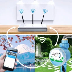 SUPERSELLER Programmateur Et Minuterie D'arrosage Automatique Minuterie D'arrosage Contrôleur D'irrigation Automatique Minuterie D'arrosage APP Télécommande Connexion WiFi Pour Jardin Pelouses Patio Agriculture, Blue -Arrosage automatique Soldes 49477281 3