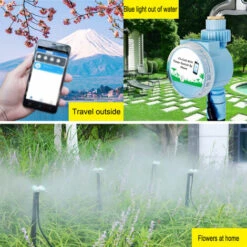 SUPERSELLER Programmateur Et Minuterie D'arrosage Automatique Minuterie D'arrosage Contrôleur D'irrigation Automatique Minuterie D'arrosage APP Télécommande Connexion WiFi Pour Jardin Pelouses Patio Agriculture, Blue -Arrosage automatique Soldes 49477281 4
