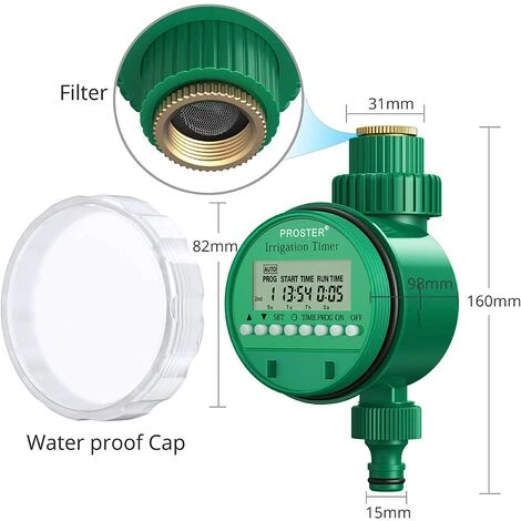 Proster Minuterie D'Arrosage 3/4 "19mm Minuterie D'Irrigation Automatique Avec écran LCD 1m - 9h 59m Minuterie D'Arrosage Numérique Irrigation Automatique Pour L'herbe Des Plantes De Serre De Jardin 5 Proster Minuterie D'Arrosage 3/4 "19mm Minuterie D'Irrigation Automatique Avec écran LCD 1m - 9h 59m Minuterie D'Arrosage Numérique Irrigation Automatique Pour L'herbe Des Plantes De Serre De Jardin – Image 3