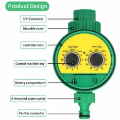 SUPERSELLER Programmateur Et Minuterie D'arrosage Automatique Contrôleur D'irrigation Automatique Livraison Directe Maison Robinet à Tournant Sphérique Tuyau D'arrosage De Jardin Minuterie De Robinet Extérieur étanche Automatique, Vert Et Jaune -Arrosage automatique Soldes 49927735 3