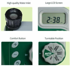 SUPERSELLER Programmateur Et Minuterie D'arrosage Automatique Minuterie D'eau D'irrigation Contrôleur De Minuterie D'arrosage Automatique Programmable électronique De Jardin Robinet D'eau étanche à Minuterie De Tuyau Avec écran LCD Pour Parterre Extérieur, Vert -Arrosage automatique Soldes 49928771 4