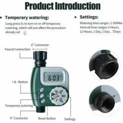 SUPERSELLER Programmateur Et Minuterie D'arrosage Automatique Minuterie D'eau D'irrigation Contrôleur De Minuterie D'arrosage Automatique Programmable électronique De Jardin Robinet D'eau étanche à Minuterie De Tuyau Avec écran LCD Pour Parterre Extérieur, Vert -Arrosage automatique Soldes 49928771 5