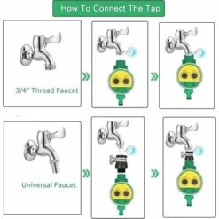 BEARSU Minuteur D'arrosage Minuterie D'irrigation Automatique Numérique Robinet De Tuyau Automatique Minuterie Pour Arroseur Contrôleur, Arrosage Automatique Pour Jardin, Programme D'arrosage -Arrosage automatique Soldes 50323415 4