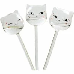 Lot De 3 Boules D'irrigation En Forme De Chat Pour Jardin, Plantes En Pot Et Suspendues Macaron