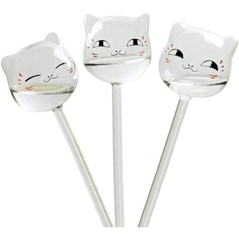 Lot De 3 Boules D'irrigation En Forme De Chat Pour Jardin, Plantes En Pot Et Suspendues Macaron 3 Lot De 3 Boules D'irrigation En Forme De Chat Pour Jardin, Plantes En Pot Et Suspendues Macaron