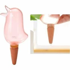 GDRHVFD 2Pcs Globes Auto-Arrosants Clairs Abreuvoir En Forme D'Oiseau Arrosoirs Transparents Dispositifs Auto-Arrosants Durables Système D'Arrosage Automatique Pour Les Plantes (Rouge) -Arrosage automatique Soldes 50980810 4