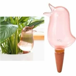 GDRHVFD 2Pcs Globes Auto-Arrosants Clairs Abreuvoir En Forme D'Oiseau Arrosoirs Transparents Dispositifs Auto-Arrosants Durables Système D'Arrosage Automatique Pour Les Plantes (Rouge) -Arrosage automatique Soldes 50980810 5