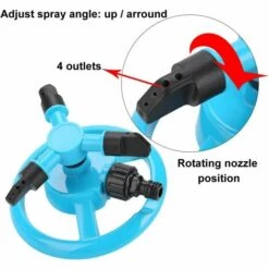 GDRHVFD Rotatif À 360 ° Arroseur Automatique ,Pack De 2 Arroseuses De Pelouse, 3 Bras Automatique Arroseur De Jardin Pelouse Système D'Irrigation Réglable -Arrosage automatique Soldes 50980831 4