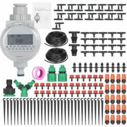 LIFCAUSAL Kit D'irrigation Goutte à Goutte Pour Arrosage Des Plantes Système D'arrosage Bricolage Avec Minuterie D'irrigation électronique Automatique