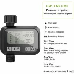 HIASDFLS Minuterie D'Eau, Minuterie D'Arrosage Automatique, Minuterie D'Irrigation Pour Jardin, 3 Programmes Flexibles, Étanche Ip65, Anti Fuite, Contrôle Manuel, Verrouillage Enfant Fonction, Noir 11 HIASDFLS Minuterie D'Eau, Minuterie D'Arrosage Automatique, Minuterie D'Irrigation Pour Jardin, 3 Programmes Flexibles, Étanche Ip65, Anti Fuite, Contrôle Manuel, Verrouillage Enfant Fonction, Noir -Arrosage automatique Soldes 51216337 5