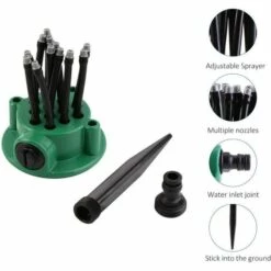 Arroseur De Jardin Automatique Avec 12 Buses De Pulvérisation Multi-têtes Rotatives à 360 Degrés Outil De Jardinage Pour Arrosage De Douche，Irisfr -Arrosage automatique Soldes 51218038 3