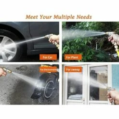 DENUOTOP Pistolet D'arrosage De Tuyau De Jardin Avec Buse En Laiton, Pulvérisateur D'arrosage à Main En Alliage De Zinc à Haute Pression Pour Lavage De Voiture/arrosage De Pelouse -Arrosage automatique Soldes 52533995 5