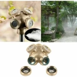 DENUOTOP 2 Pack 4 Trous Buse De Pulvérisation En Laiton, Brumisateur Buse Jardin Arroseurs Raccord De Tuyau D'eau Connecteur Pour Jardinage Et Agriculture 8 DENUOTOP 2 Pack 4 Trous Buse De Pulvérisation En Laiton, Brumisateur Buse Jardin Arroseurs Raccord De Tuyau D'eau Connecteur Pour Jardinage Et Agriculture -Arrosage automatique Soldes 52534028 3