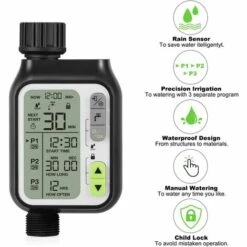 BEARSU Minuterie Arrosage Automatique, Programmateur Arrosage, 3 Programmes D'Irrigation Séparés, Capteur De Pluie, Imperméable, Modes Multiples, 2 Piles, Irrigation Pour Jardin 11 BEARSU Minuterie Arrosage Automatique, Programmateur Arrosage, 3 Programmes D'Irrigation Séparés, Capteur De Pluie, Imperméable, Modes Multiples, 2 Piles, Irrigation Pour Jardin -Arrosage automatique Soldes 53275847 5