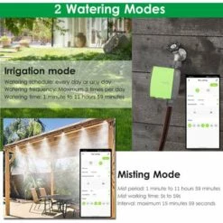 SUPERSELLER Programmateur Et Minuterie D'arrosage Automatique Programmable BT Water Timer Tuyau Robinet Minuterie Extérieur Débitmètre D'eau à Piles Système D'arrosage Automatique Contrôleur D'irrigation Avec 1 Sortie Pour Plantes De Jardin (piles Non Incluses), File -Arrosage automatique Soldes 54017226 5