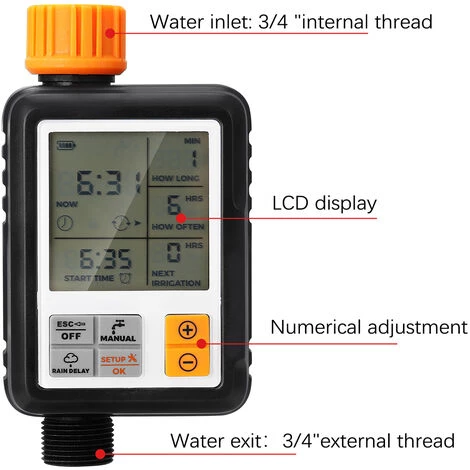 SUPERSELLER Dispositif D'arrosage De Synchronisation Multifonctionnel à Grand écran Contrôleur D'arrosage De Jardin Extérieur Minuterie D'arrosage Automatique Intelligente 7 SUPERSELLER Dispositif D'arrosage De Synchronisation Multifonctionnel à Grand écran Contrôleur D'arrosage De Jardin Extérieur Minuterie D'arrosage Automatique Intelligente – Image 5