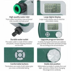 LIFCAUSAL Minuterie De Robinet De Tuyau Numérique Pour L'extérieur, Système D'arrosage Automatique à Piles, Contrôleur D'irrigation Avec 2 Sorties Pour Plantes De Jardin (piles Non Incluses) -Arrosage automatique Soldes 54378182 4