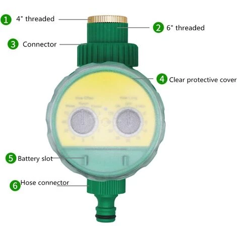 TINOR Programmateur D'Arrosage, Contrôleur De Arrosage Extérieur Arroseur Automatique Tuyau électronique Minuterie, Programmes Multiples Pour Jardin Serre Potager Plante Pelouse Paysage(A) 5 TINOR Programmateur D'Arrosage, Contrôleur De Arrosage Extérieur Arroseur Automatique Tuyau électronique Minuterie, Programmes Multiples Pour Jardin Serre Potager Plante Pelouse Paysage(A) – Image 3