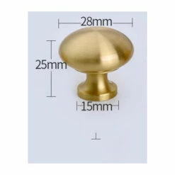 ELLE Lot De 4 Boutons De Porte, Boutons Ronds En Laiton, Poignées De Porte De Placard à Un Trou, (or, F03)