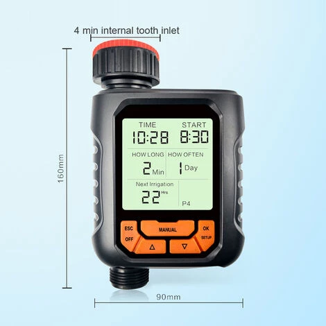 ASUPERMALL Contrôleur Intelligent D'Irrigateur Automatique, Programmateur Et Minuterie D'Arrosage Automatique, Avec Écran Lcd, Ouverture Temporaire, 4 Programmes De Contrôle De Temporisation, Type A - Type A 5 ASUPERMALL Contrôleur Intelligent D'Irrigateur Automatique, Programmateur Et Minuterie D'Arrosage Automatique, Avec Écran Lcd, Ouverture Temporaire, 4 Programmes De Contrôle De Temporisation, Type A - Type A – Image 3