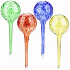 PETITES ECREVISSES 4 Pcs Boules Arrosage Automatique Colorées Globes D'arrosage Des Plantes En Verre 8 Cm De Diamètre