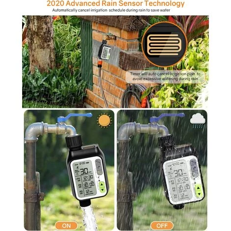 BENOBBY KIDS Minuterie D'arrosage, Minuterie D'eau Pour Tuyaux Programmable, Minuterie De Tuyau Avec étanchéité IP65 Pour Pelouses Extérieures Et Jardin, Réglage Jusqu'à 3 Minuteries, Capteur De Pluie/verrouillage Pour Enfants/grand écran De 3 Pouces, Noir, 1 Paquet 4 BENOBBY KIDS Minuterie D'arrosage, Minuterie D'eau Pour Tuyaux Programmable, Minuterie De Tuyau Avec étanchéité IP65 Pour Pelouses Extérieures Et Jardin, Réglage Jusqu'à 3 Minuteries, Capteur De Pluie/verrouillage Pour Enfants/grand écran De 3 Pouces, Noir, 1 Paquet – Image 2