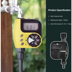 TANCYCO Minuterie D'eau D'irrigation Contrôleur De Minuterie D'arrosage Automatique Programmable électronique De Jardin Robinet D'eau étanche à Minuterie De Tuyau Avec électrovanne D'affichage LCD Pour Parterre Extérieur -Arrosage automatique Soldes 55763625 3