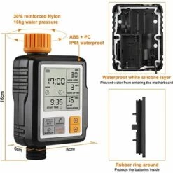 GUAZHUNIFR Minuterie Arrosage Automatique Pour Jardin, Programmateur D'Arrosage Extérieur, Minuteur Arroseur Avec Grand Écran LCD，GU.B/bon -Arrosage automatique Soldes 56116118 5