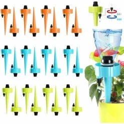 CHANCEY 24 PièCes Pointes D'Auto-Arrosage, Arrosage RéGlable Des Plantes, Abreuvoir Automatique D'Irrigation Goutte à Goutte Avec Interrupteur De Soupape De Commande De LibéRation,SEMAket,mélange De Trois Couleurs