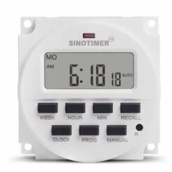 CHANCEY Minuterie Automatique D'eau De Jardin LCD Numérique électrique 12 V-220 V Contrôle De Relais Programmable Minuterie D'arrosage Système De Contrôle D'irrigation,SEMAket,blanc