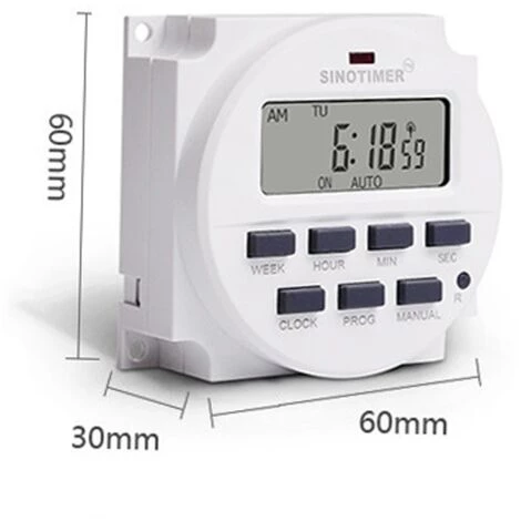 CHANCEY Minuterie Automatique D'eau De Jardin LCD Numérique électrique 12 V-220 V Contrôle De Relais Programmable Minuterie D'arrosage Système De Contrôle D'irrigation,SEMAket,blanc 4 CHANCEY Minuterie Automatique D'eau De Jardin LCD Numérique électrique 12 V-220 V Contrôle De Relais Programmable Minuterie D'arrosage Système De Contrôle D'irrigation,SEMAket,blanc – Image 2