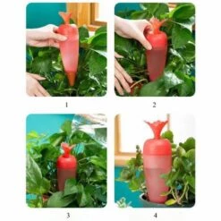 CHANCEY Lot De 4 Piquets Auto-arrosants Pour Plantes, Dispositif D'arrosage Automatique En Forme Pour Intérieur Extérieur, Plantes En Pot, Fleurs, Arbres (Carotte) SEMAket,bleu+orange -Arrosage automatique Soldes 56494084 3