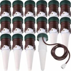 CHANCEY Arrosage Stakes Automatique Système D'Arrosage, Irrigation Par Égouttement Automatique De Plante Libération Lente Pour Plantes D'Intérieur Ou D'Extérieur (Pack De 16),SEMAket,vert+blanc